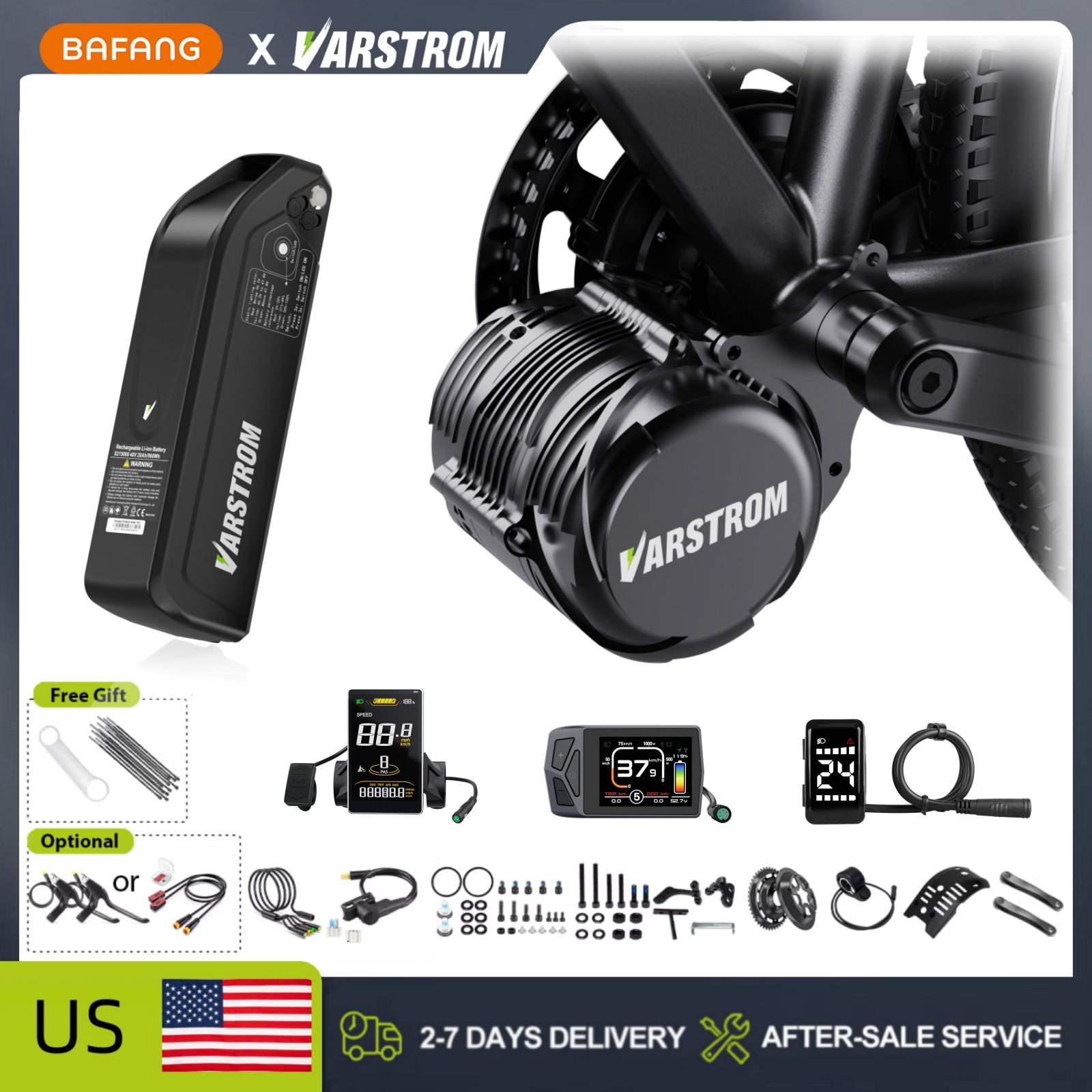 Side Hung Mid Drive Motor Kit - Tongsheng TSDZ2B 500W TSDZ8 750W TSDZ16
